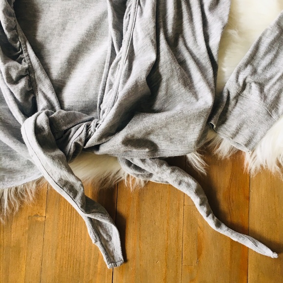 ATHLETA Cropped Ruffle Trim Tie Front Cardigan L - Picture 3 of 4